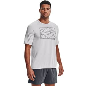 Under Armour Men's Tech 2.0 Boxed Logo Short-Sleeve T-Shirt, Halo Gray (014)/White, Large for $23