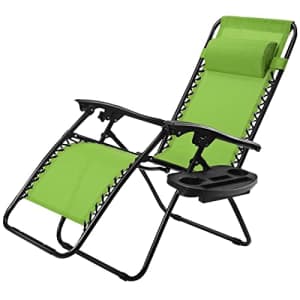 Goplus Zero Gravity Chair, Adjustable Folding Reclining Lounge Chair with Pillow and Cup Holder, for $70