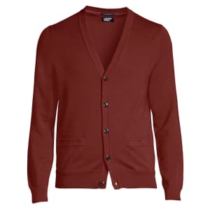 Lands' End Men's Classic Fit Supima Cotton Cardigan Sweater for $17