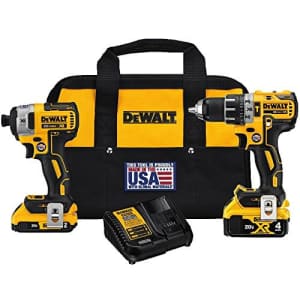DeWalt 20V MAX XR Cordless Brushless Hammer Drill and Impact Driver Kit for $249 DeWalt 20V MAX XR Cordless Brushless Hammer Drill and Impact Driver Kit for $249