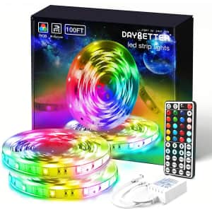 Daybetter 100-Ft. Color-Changing LED Strip Lights w/ Remote Control for $30 Daybetter 100-Ft. Color-Changing LED Strip Lights w/ Remote Control for $30