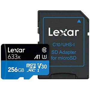 Lexar 256GB High-Performance UHS-I Class 10 U3 633x microSDXC Memory Card with SD Adapter for $50