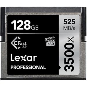 Lexar Professional 3500x 128GB CFast 2.0 Card, Up to 525MB/s Read, for Cinematographer, Filmmaker, for $140