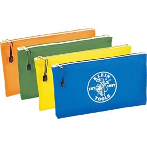 Klein Tools 5140 Canvas Zipper Bag, Tool Pouch, Tool Bag, Utility Bag, Bank Deposit Bag, 12.5 x for $29