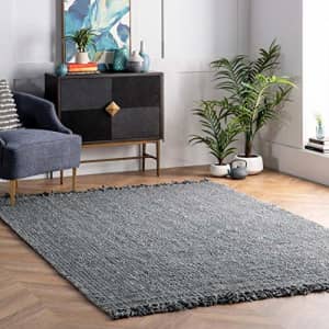 nuLOOM Natura Collection Chunky Loop Jute Rug, 4' x 6', Grey for $69