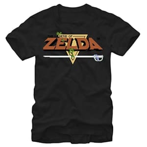 Nintendo Men's Original Zelda Title T-Shirt, Black, XXX-Large for $21