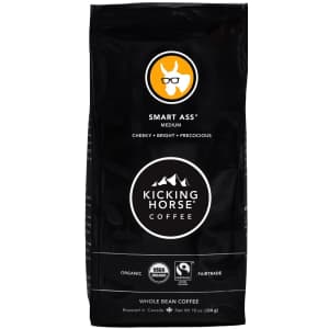 Kicking Horse Coffee Smart Ass Medium Roast 10-oz. Bag for $6.49 via Sub. & Save Kicking Horse Coffee Smart Ass Medium Roast 10-oz. Bag for $6.49 via Sub. & Save