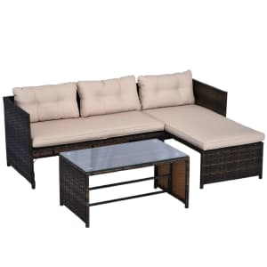 Outsunny 3-Piece Patio Sofa Set for $226 Outsunny 3-Piece Patio Sofa Set for $226