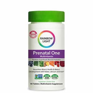 Rainbow Light Prenatal One Prenatal Vitamins + Superfoods, Probiotics, Non-GMO, Vegetarian & Gluten for $15