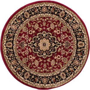 Well Woven Barclay Medallion Kashan Red Traditional Area Rug 3'11" Round for $39