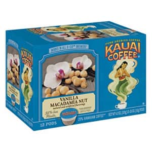 Kauai Coffee Single Serve Pods, Vanilla Macadamia Nut Flavor 100% Arabica Coffee from Hawaiis for $28