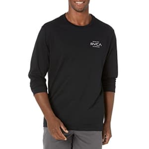 RVCA Men's Graphic Long Sleeve Crew Neck Tee Shirt, Mold Ls/Tawny Port, Small for $23