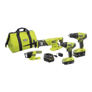 Ryobi 18V One+ Li-Ion Cordless 4-Tool Combo Kit w/ 2 Batteries & Charger for $165 Ryobi 18V One+ Li-Ion Cordless 4-Tool Combo Kit w/ 2 Batteries & Charger for $165