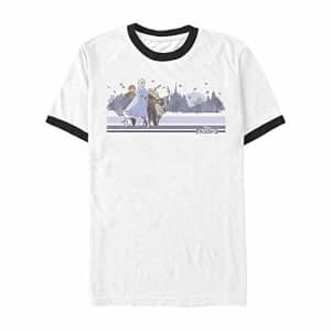 Disney Men's T-Shirt, White/Black, Large for $16