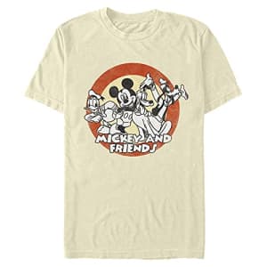 Disney Men's Characters Circle of Trust T-Shirt, Cream, XX-Large for $13