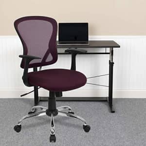 Flash Furniture Mid-Back Burgundy Mesh Swivel Task Office Chair with Chrome Base and Arms for $181