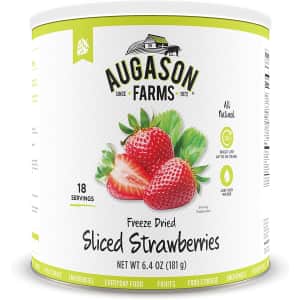 Augason Freeze Dried Sliced Strawberries 6.4-oz. Can for $17