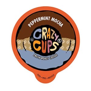Crazy Cups Flavored Coffee for Keurig K-Cup Machines, Peppermint Chocolate Mocha, Hot or Iced for $8 Crazy Cups Flavored Coffee for Keurig K-Cup Machines, Peppermint Chocolate Mocha, Hot or Iced for $8