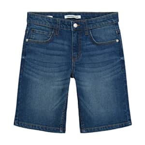 Calvin Klein Boys' Big Stretch Denim Short, Mid Blue Houston 22, 12 for $22