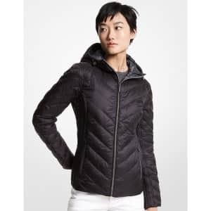Michael Michael Kors Women's Reversible Printed Nylon Packable Puffer Jacket for $100 Michael Michael Kors Women's Reversible Printed Nylon Packable Puffer Jacket for $100
