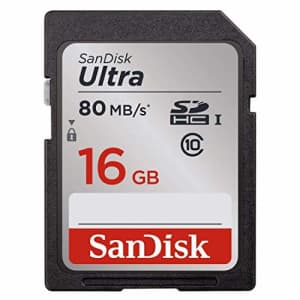 SanDisk Ultra 16GB Class 10 SDHC Memory Card Up to 80MB/S- SDSDUN-008G-G46 [Newest Version] for $6