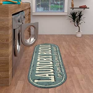 Ottomanson Laundry Collection Area Rug, 20"X59" Oval, Grayish Blue Design for $16 Ottomanson Laundry Collection Area Rug, 20"X59" Oval, Grayish Blue Design for $16