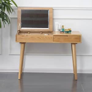 Homary 41" Oak Makeup / Jewelry Vanity for $450 Homary 41" Oak Makeup / Jewelry Vanity for $450