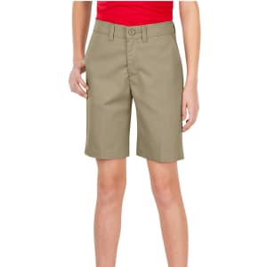 Dickies Girls' Plus FlexWaist Slim Fit Flat Front Shorts for $4 Dickies Girls' Plus FlexWaist Slim Fit Flat Front Shorts for $4