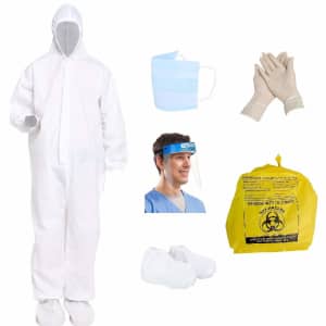 Seniorwear Disposable Isolation Coveralls w/ Hood for $3