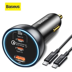 Baseus 160W 3-Port USB Car Charger for $21
