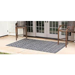 Unique Loom Trellis Collection Tribal Geometric Transitional Indoor and Outdoor Flatweave Area Rug, for $59