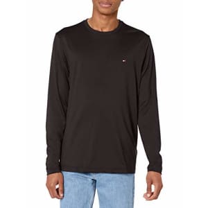 Tommy Hilfiger Men's Sport Long Sleeve Graphic T Shirt, Jet Black, LG for $18