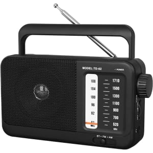 Ongteed Portabale AM/FM Radio w/ Bluetooth for $10