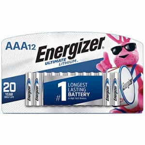 Energizer AAA Lithium Batteries, Ultimate Lithium Triple A Battery (12 Count), Longest-Lasting AAA for $21