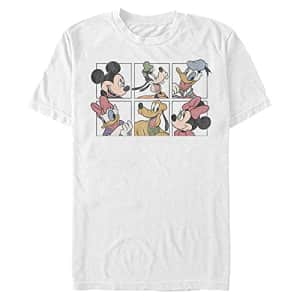 Disney Men's Characters Mickey and Friends Grid T-Shirt, White, X-Large for $18