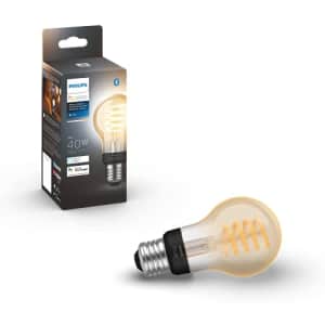 Philips Hue White Ambiance Dimmable Smart Filament A19, Warm-White to Cool-White LED Vintage Edison for $35