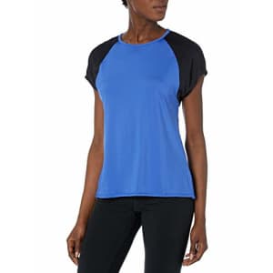 SHAPE activewear Women's Playa Short Sleeve Tee, Dazzling Blue/Black, XS for $24