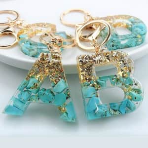 IntoResin Resin Keychain Initials Keyring for $4 IntoResin Resin Keychain Initials Keyring for $4