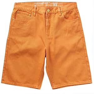 LRG Lifted Research Group Men's Denim-Cargo-Sport Shorts, Orange, 38 for $36