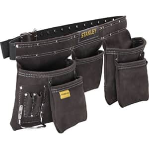 STANLEY Leather Tool Belt Pouch Apron, Multi-Pockets Storage Organiser, Hammer Loop, STST1-80113 for $38 STANLEY Leather Tool Belt Pouch Apron, Multi-Pockets Storage Organiser, Hammer Loop, STST1-80113 for $38