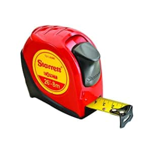 Starrett Exact Retractable Imperial / Metric Pocket Tape Measure with Nylon Coating, Self Adjusting for $19