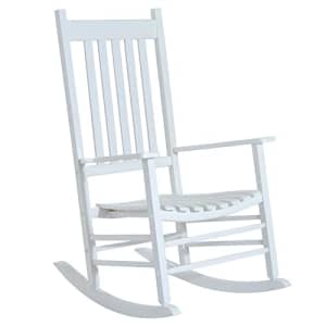 Outsunny Outdoor Rocking Chair, Wooden Rustic High Back All Weather Rocker, Slatted for Indoor, for $160
