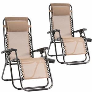 FDW Set of 2 Zero Gravity Chairs Lounge Chair with Pillow and Cup Holder Patio Outdoor Adjustable for $56 FDW Set of 2 Zero Gravity Chairs Lounge Chair with Pillow and Cup Holder Patio Outdoor Adjustable for $56