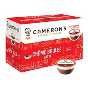 Cameron's Coffee Holiday Single Serve Pods, Flavored, Crme Brulee Latte, 12 Count (Pack of 1) for $15 Cameron's Coffee Holiday Single Serve Pods, Flavored, Crme Brulee Latte, 12 Count (Pack of 1) for $15