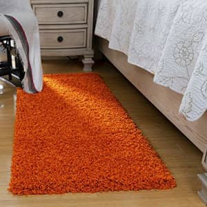 Ottomanson Shag Collection Area Rug, 20" x 59", Orange for $104 Ottomanson Shag Collection Area Rug, 20" x 59", Orange for $104