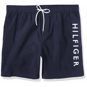 Tommy Hilfiger Men's 7" Swim Trunks, Navy1, LG for $24
