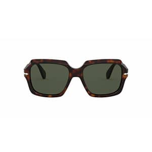 Persol PO0581S Square Sunglasses, Havana/Green, 54 mm for $140