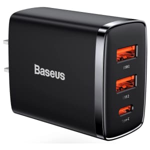 Baseus 30W 3-Port USB Wall Charger for $10