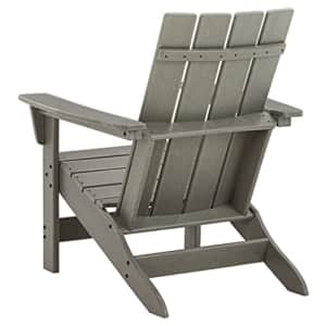 Signature Design by Ashley Visola Outdoor Patio HDPE Weather Resistant Adirondack Chair, Gray for $244