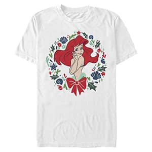 Disney Men's Princess Festive Ariel T-Shirt, White, Large for $11